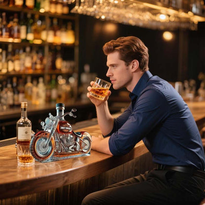 Innovative Motorcycle Glass Wine Bottle