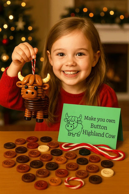 🐮🎨 Button Craft Highland Cow Kit