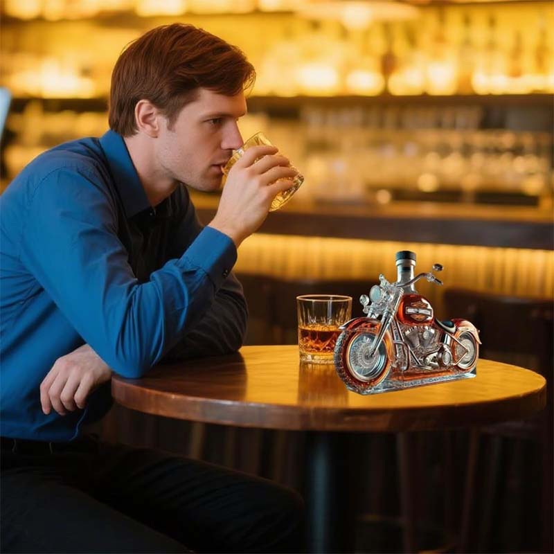 Innovative Motorcycle Glass Wine Bottle