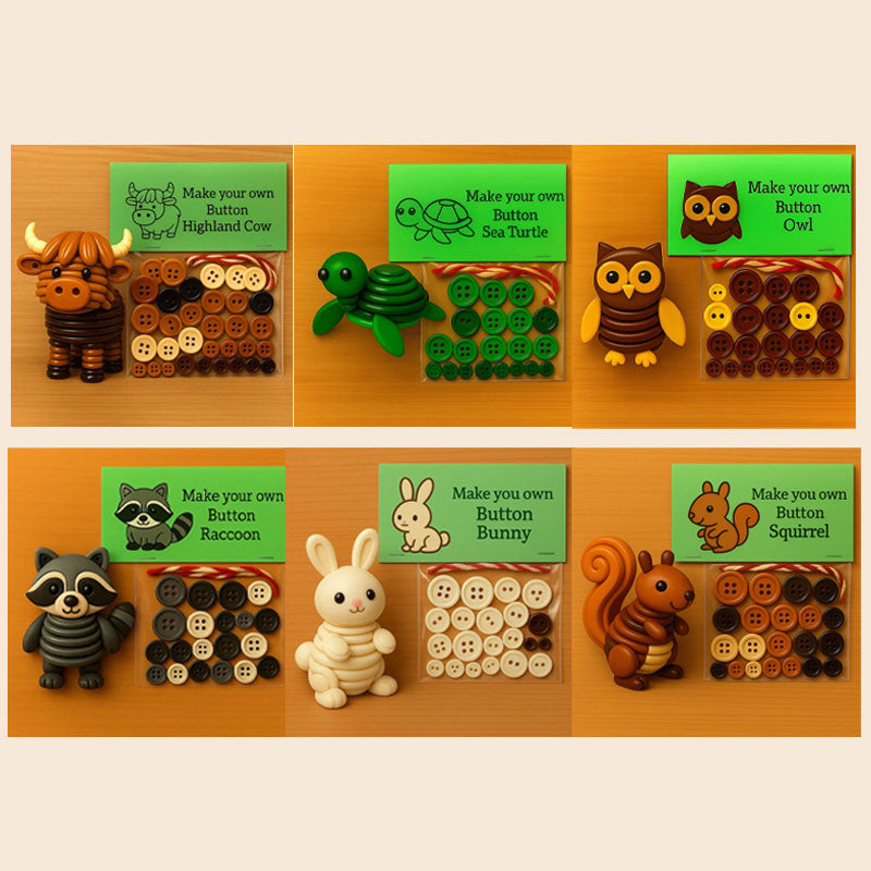🐮🎨 Button Craft Highland Cow Kit