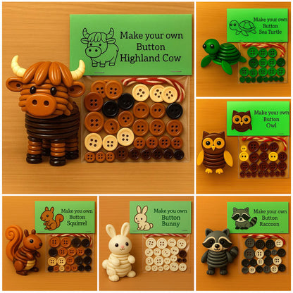 🐮🎨 Button Craft Highland Cow Kit