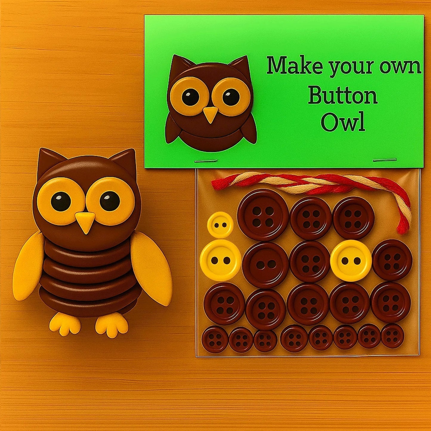 🐮🎨 Button Craft Highland Cow Kit